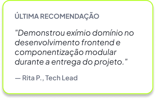 Recomendação de um cliente sobre um profissional certificado